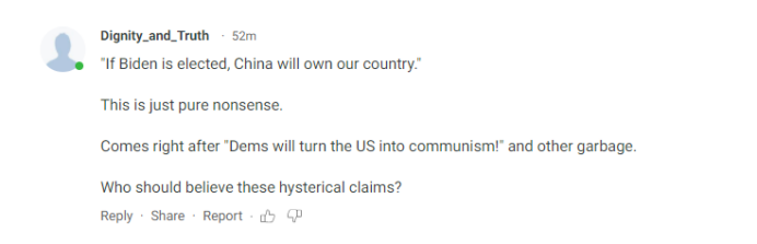 特朗普说 “拜登当选,中国将坐拥美国”,求美国网友此刻心理阴影面积……