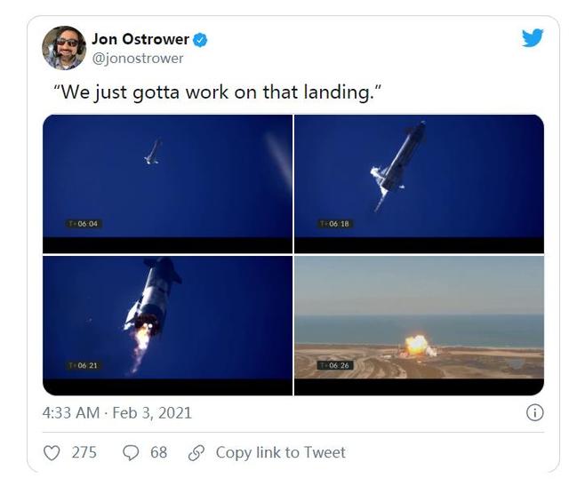 移民外星进程中的一点小挫折!SpaceX星际飞船原型机试验时爆炸