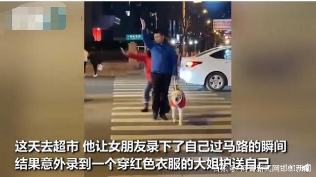 太暖了!网友本想记录导盲犬如何过马路,陌生大姐意外入镜……