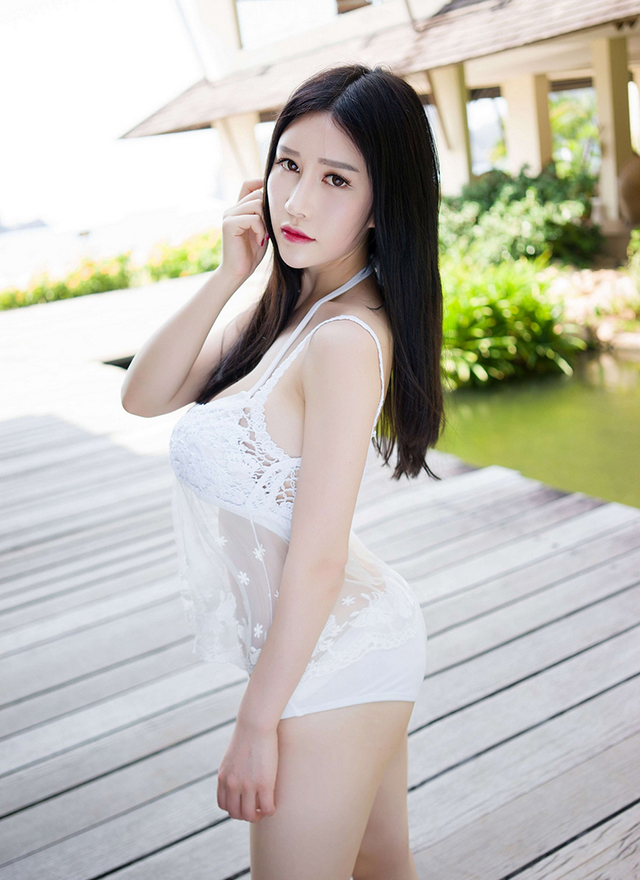 蕾丝性感美女于姬una美乳浴室诱惑照