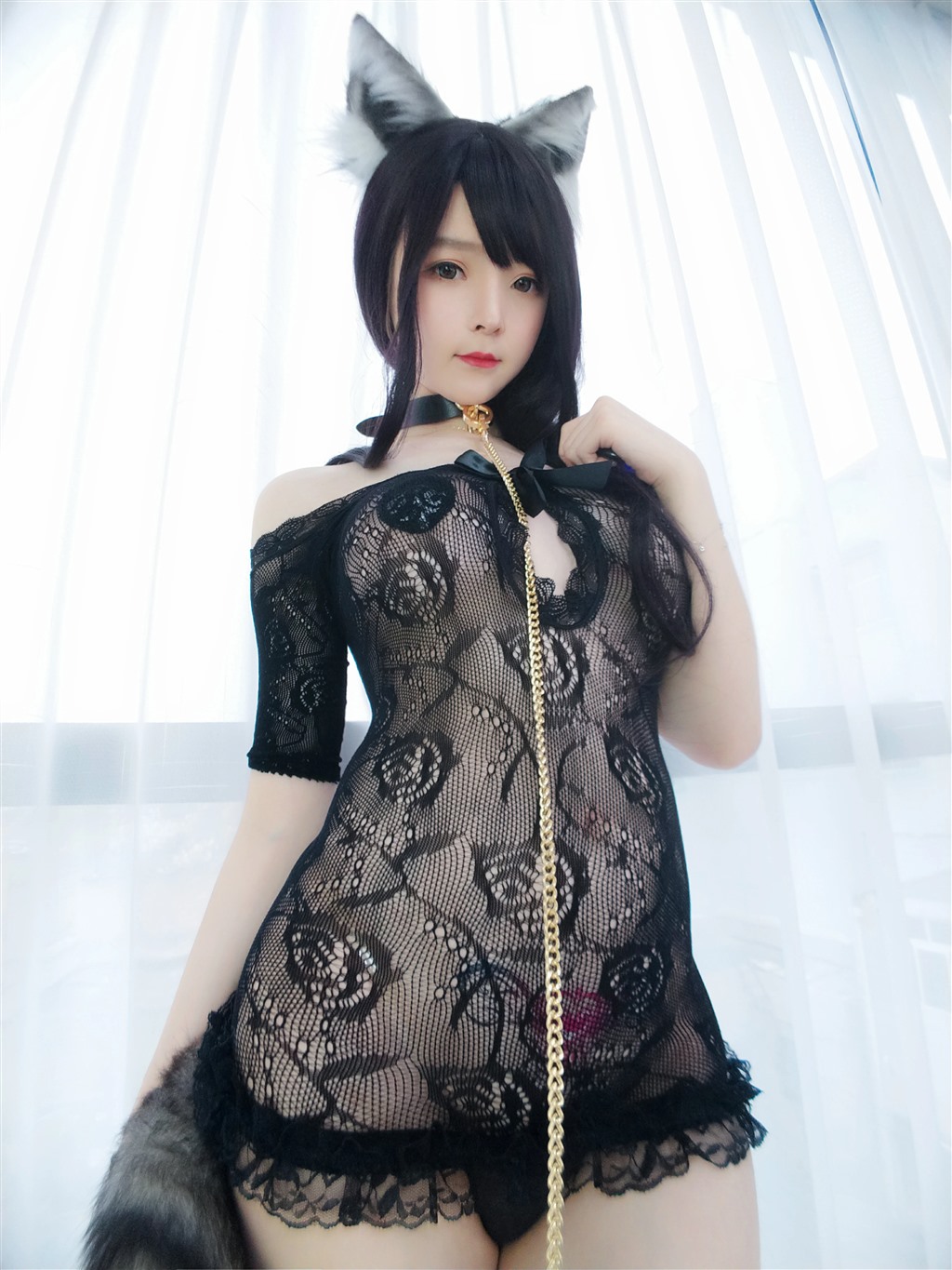 黑狐姐姐一小央泽黑色透视情趣内衣加黑丝美腿性感私房写真集