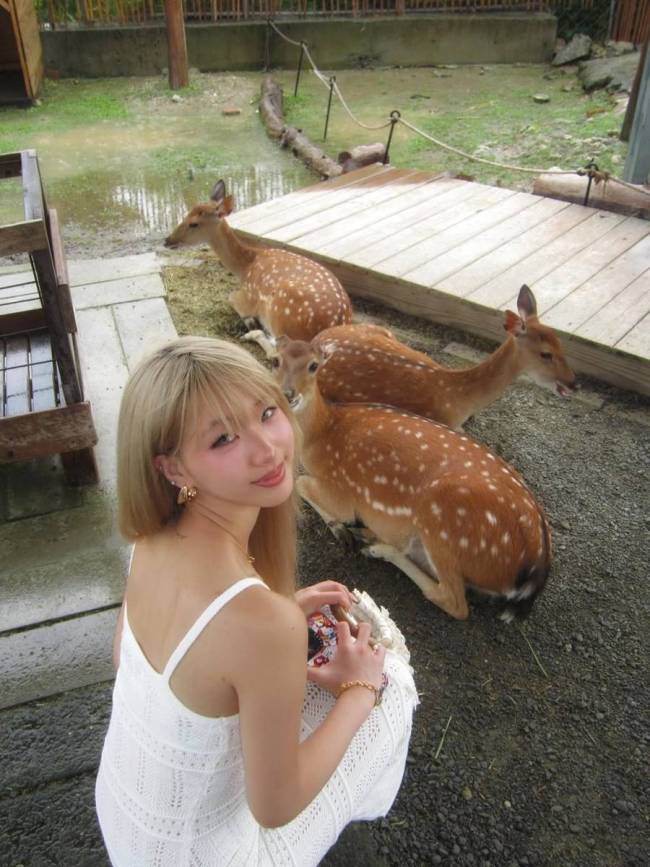 小S大女儿晒海边金发美照 投喂“卡皮巴拉”心情好