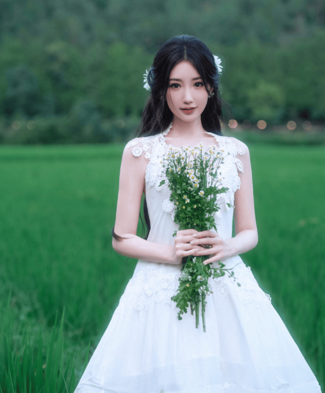 毛晓彤穿吊带裙可爱似小仙女 笑容甜美元气满满