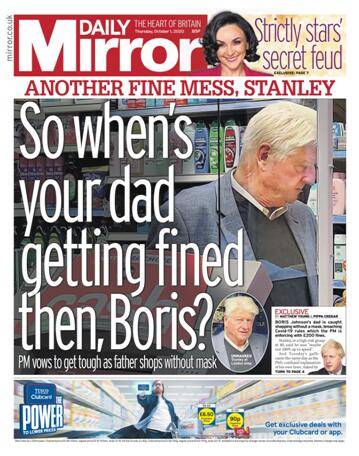 首相父亲公共场合违规不戴口罩，英媒喊话约翰逊：你爸什么时候交罚款？