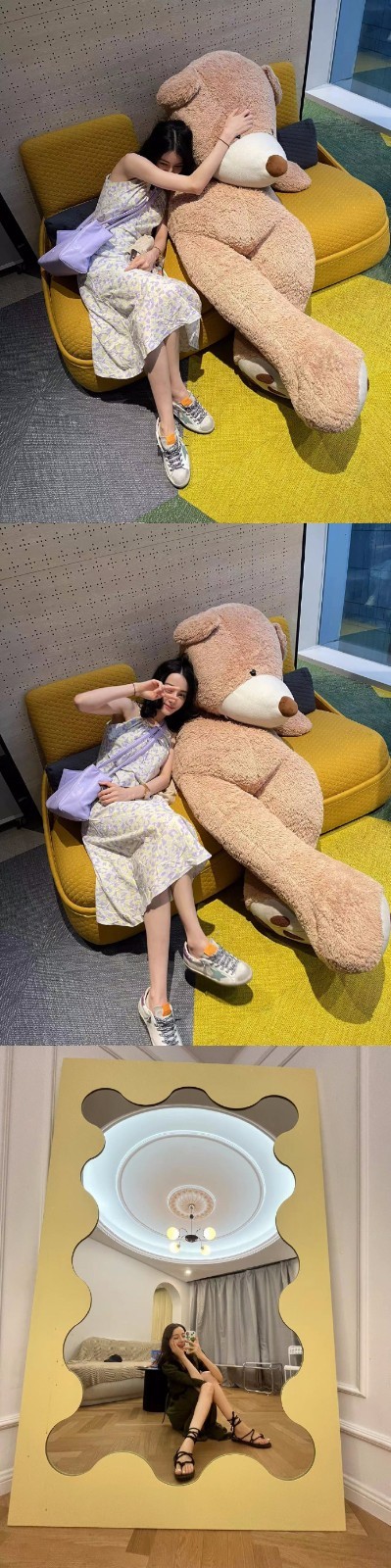 迪丽热巴晒夏日裙装plog 甜妹御姐风格多样